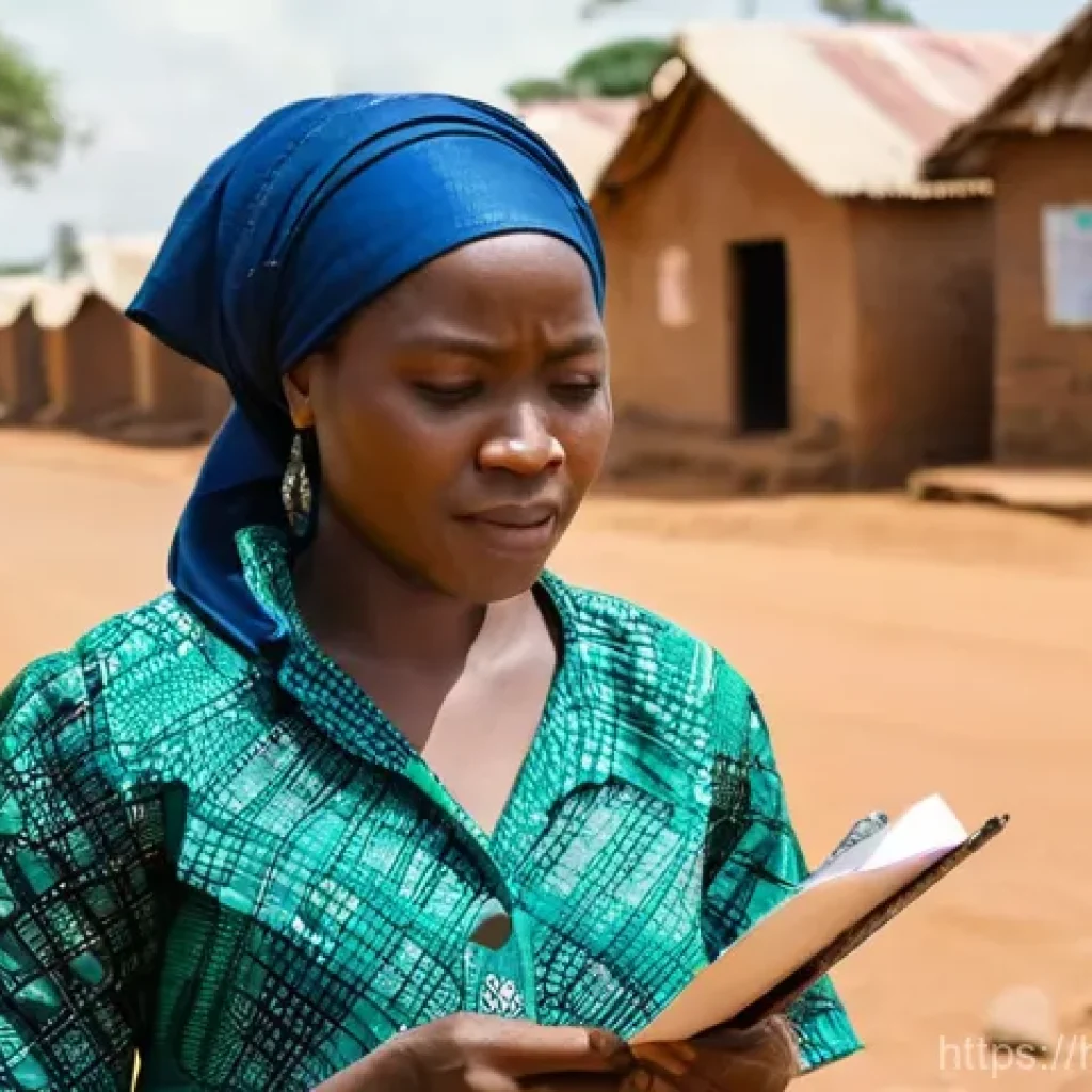나이지리아의 유명한 신문사 - **Prompt 1: Dedicated Journalist Reporting from a Rural Community**
A determined Nigerian female...