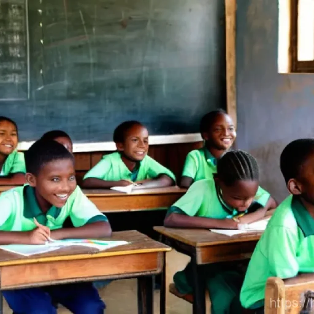 나이지리아에서 봉사활동 하기 - **Prompt 1: Joyful Learning in a Rural Nigerian Classroom**
"A heartwarming scene featuring a ki...